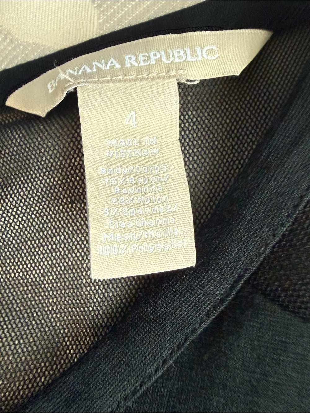 Banana Republic Black Peplum Blouse Size 4 Sheer Mesh Sleeveless - Picture 5 of 7